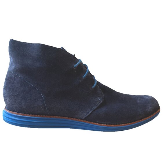 Cole Haan Men's Lunargrand Chukka Boot Navy Suede Size 10M MSRP $280.00 - Picture 1 of 10